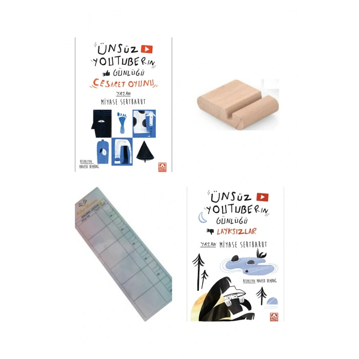 Ünsüz Youtuber ın Günlüğü 3. ve 4. Kitap/ Cesaret Oyunu/ Layksızlar/ Ortaokul Hikaye/+Tablet Tutucu