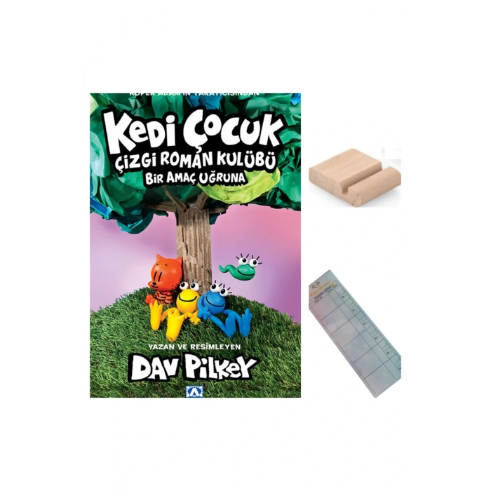 KEDİ ÇOCUK 3 - ÇİZGİ ROMAN KULÜBÜ BİR AMAÇ UĞRUNA / Dav PİLKEY /9-12 Yaş Hikaye+Tablet Tutucu