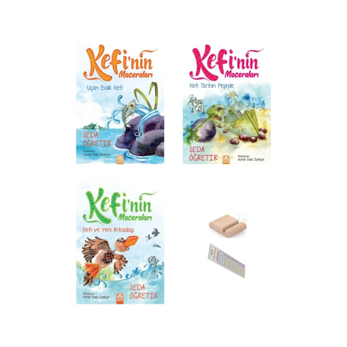 Kefinin Maceraları / Uçan Balık&Tarihin Peşinde&Yeni Arkadaşı / 2. Sınıf Hikaye +Tablet Tutucu