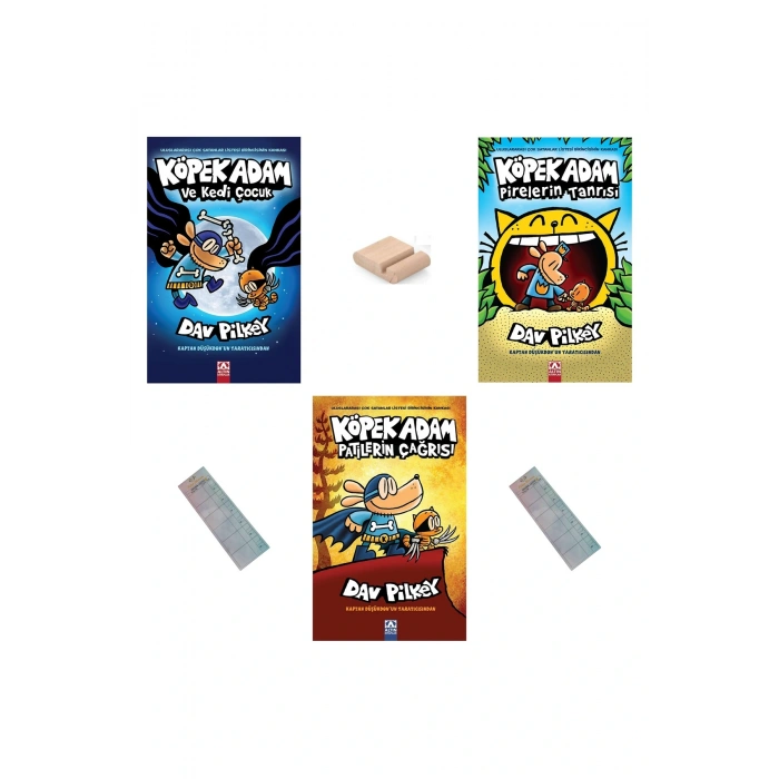 KÖPEK ADAM SET - 2 /KÖPEK ADAM VE KEDİ ÇOCUK / PİRELERİN TANRISI / PATİLERİN ÇAĞRISI +Tablet Tutucu