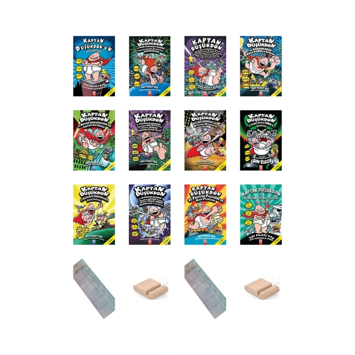 KAPTAN DÜŞÜKDON Serisi Tüm Kitapları 12 Kitaplık SET 9-12 Yaş Hikaye / Çizgi Roman+Tablet Tutucu
