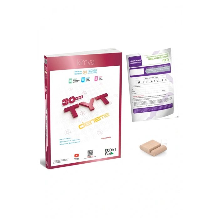 TYT Kimya Deneme / 30 Branş Deneme ÜçDörtBeş - 345 / YKS 2026 + TYT Deneme+Telefon Tutucu