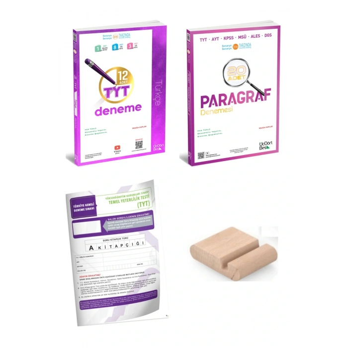 TYT Türkçe Paragraf Deneme / Branş Deneme ÜçDörtBeş - 345 / YKS 2026 + TYT Deneme+Telefon Tutucu