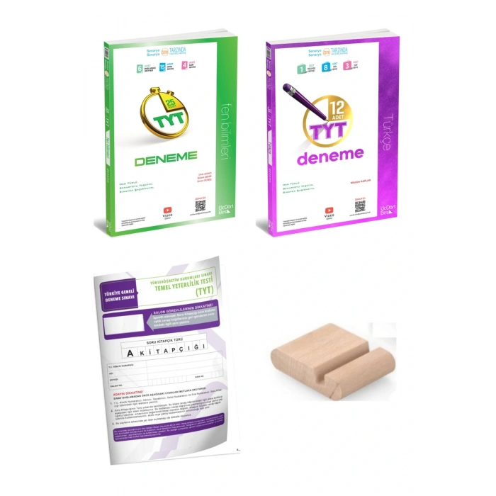 TYT Türkçe Fen Deneme / Branş Deneme ÜçDörtBeş - 345 / YKS 2026 + TYT Deneme+Telefon Tutucu