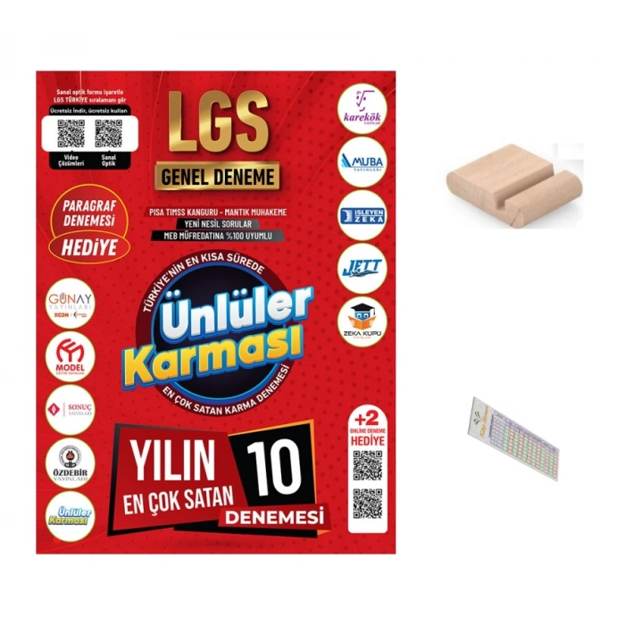 LGS Ünlüler Karması 10 lu Genel Karma Deneme 2026 LGS + Telefon Tutucu + Çözüm Ayracı