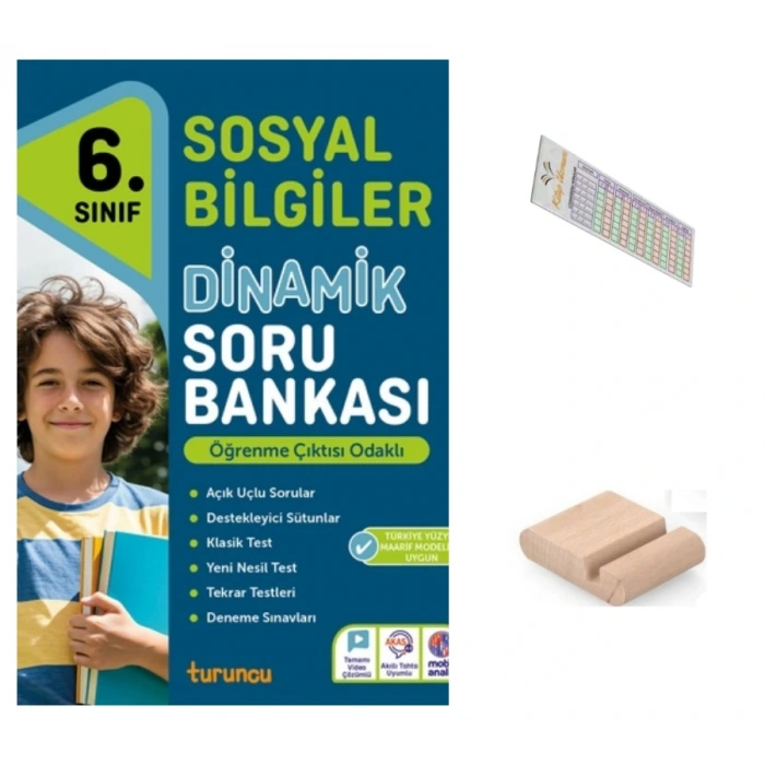 6.Sınıf Dinamik Sosyal Bilgiler Soru Bankası 2026 Maarif Müfredat+Telefon Tutucu+Çözüm Ayracı