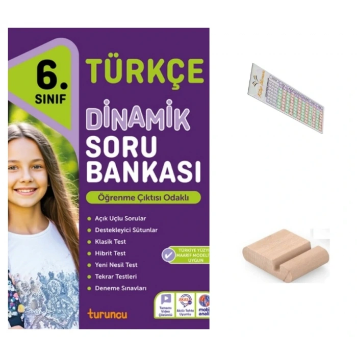 6.Sınıf Dinamik Türkçe Soru Bankası 2026 Maarif Müfredat+Telefon Tutucu+Çözüm Ayracı