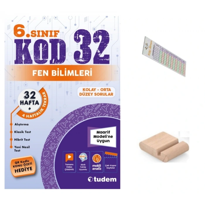 6.Sınıf KOD 32 Fen Bilgisi Haftalık Deneme 2026 Maarif Müfredat+Telefon Tutucu+Çözüm Ayracı