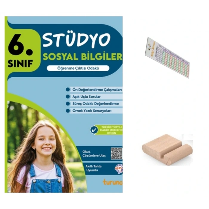 6.Sınıf Stüdyo Sosyal Bilgiler Soru Bankası 2026 Maarif Müfredat +Telefon Tutucu+Çözüm Ayracı