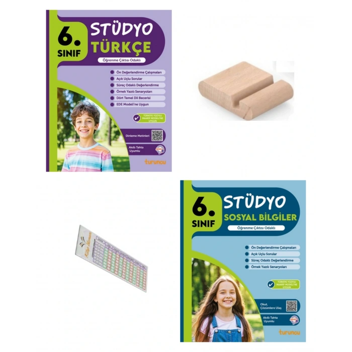 6.Sınıf Stüdyo Türkçe Sosyal Bilgiler Soru Bankası 2026 Maarif Müfredat+Telefon Tutucu+Çözüm Ayracı