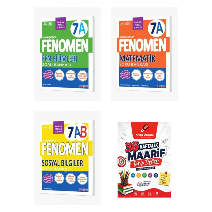 7.Sınıf 7A Fen Matematik Sosyal Bilgiler Soru Bankası 2027 Maarif Model+TelefonTutucu+Maarif Defteri
