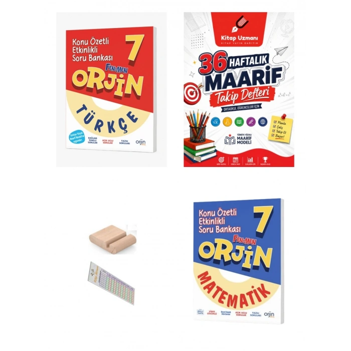 7.Sınıf ORJİN Türkçe Matematik Soru Bankası 2027 Maarif Model+Telefon Tutucu+Maarif Defter