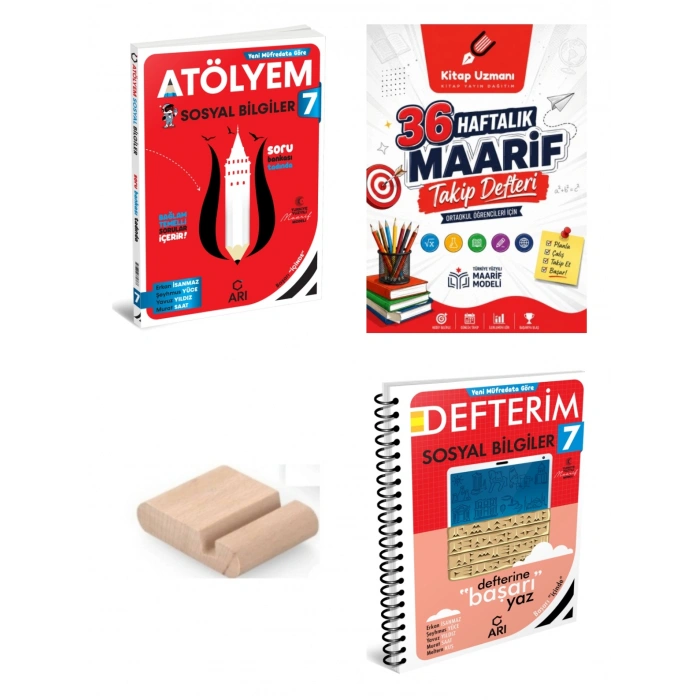 7.Sınıf Sosyal Atölyem Ve Defter 2027 Maarif Model+Telefon Tutucu+Maarif Defteri