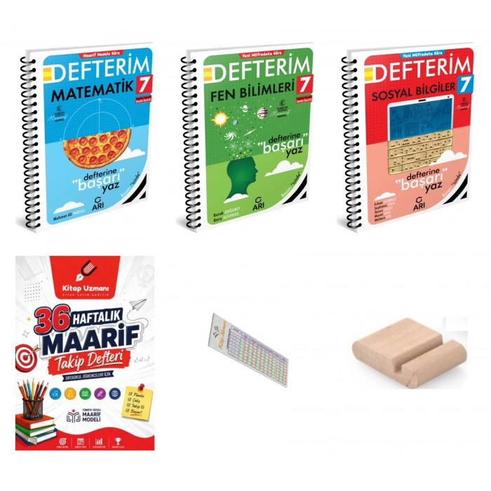 7.Sınıf Matematik Fen Sosyal Defterim 2027 Maarif Model+Telefon Tutucu+Maarif Defteri