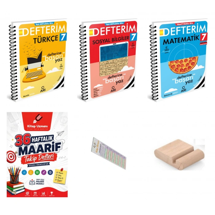 7.Sınıf Sosyal Türkçe Matematik Defterim 2027 Maarif Model+Telefon Tutucu+Maarif Defteri