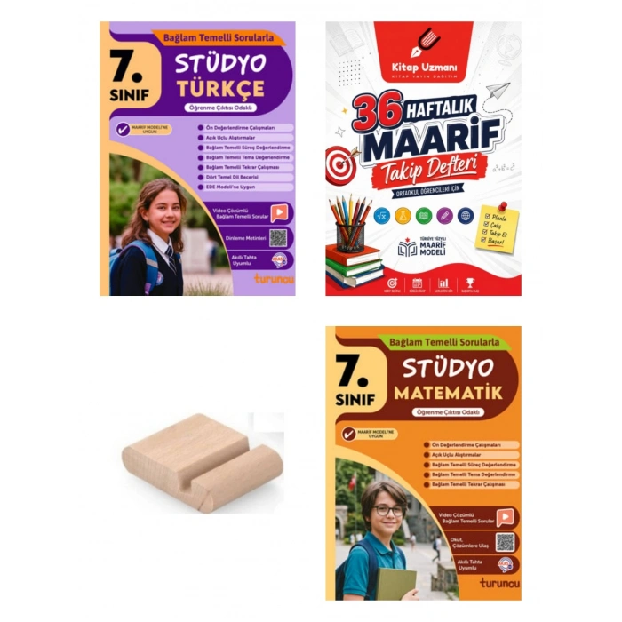 7.Sınıf STÜDYO Türkçe Matematik 2027 Maarif Model+Telefon Tutucu+Çözüm Ayracı+Maarif Defter