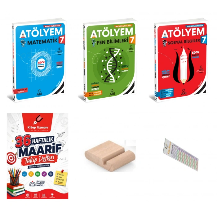 7.Sınıf Matematik Fen Sosyal Atölyem 2027 Maarif Model+Telefon Tutucu+Maarif Defteri