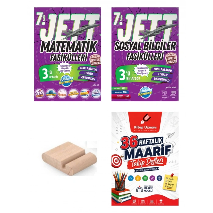 7.Sınıf Jett Matematik Sosyal Bilgiler Fasikülleri 2027 Maarif Model+Telefon Tutucu+Maarif Defter