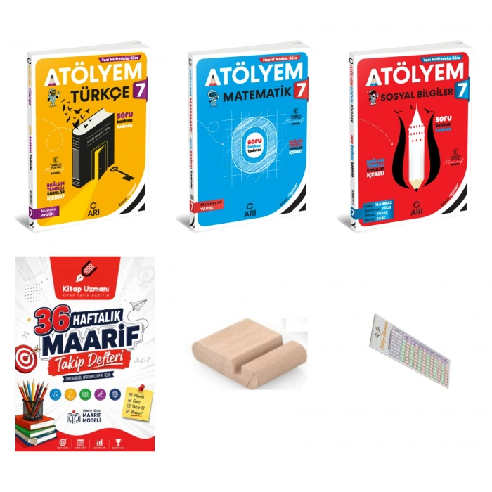 7.Sınıf Sosyal Türkçe Matematik Atölyem 2027 Maarif Model+Telefon Tutucu+Maarif Defteri