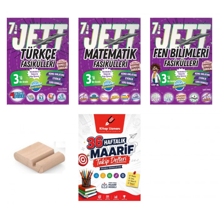 7.Sınıf Jett Matematik Fen Türkçe Fasikülleri 2027 Maarif Model+Telefon Tutucu+Maarif Defter