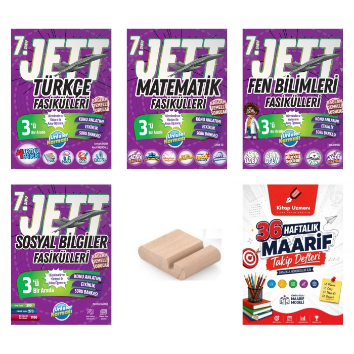 7.Sınıf Jett Türkçe Fen Mat Sosyal Fasikülleri 2027 Maarif Model+Telefon Tutucu+Maarif Defter