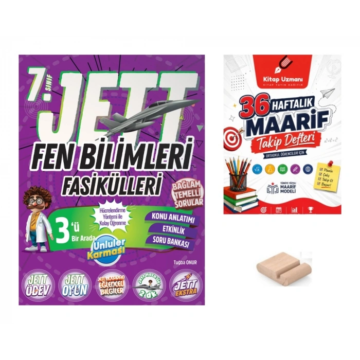 7.Sınıf Jett Fen Fasikülleri 2027 Maarif Model+Telefon Tutucu+Maarif Defter