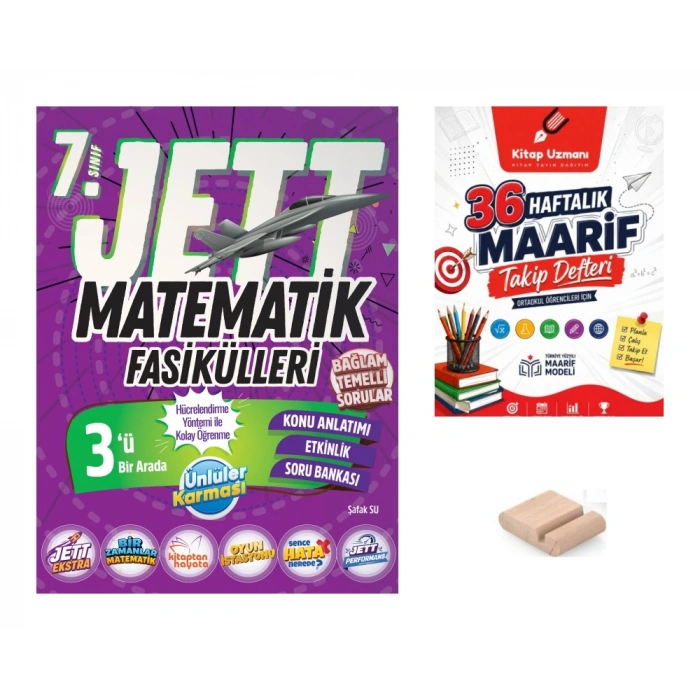 7.Sınıf Jett Matematik Fasikülleri 2027 Maarif Model+Telefon Tutucu+Maarif Defter