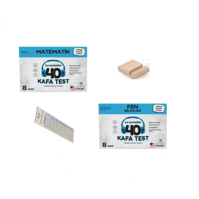 8. Sınıf Matematik + Fen Kafa Test Lgs 2026 +Telefon Tutucu