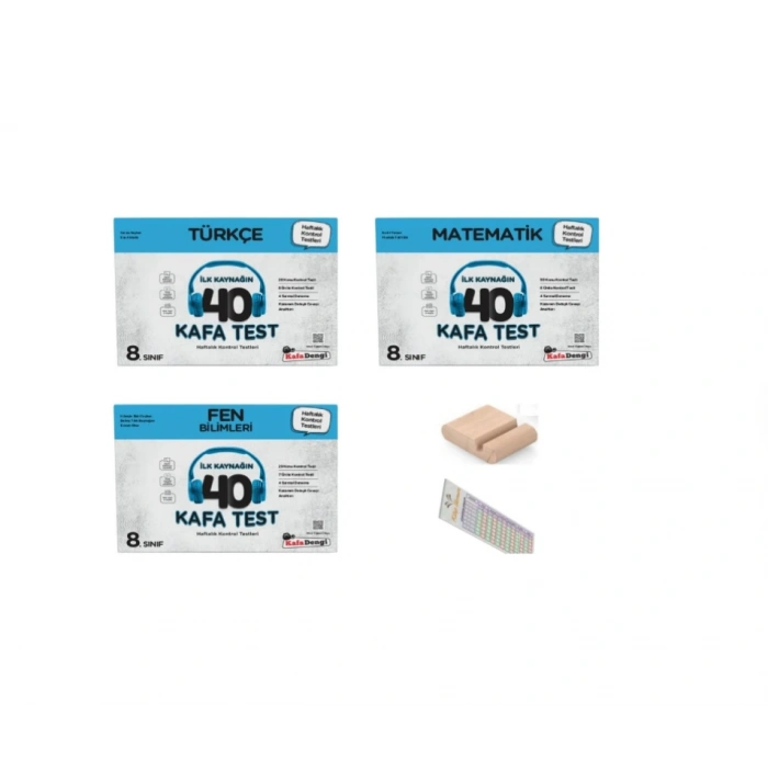 8. Sınıf Türkçe+Matematik+Fen Haftalık Kontrol Testi  +Telefon Tutucu