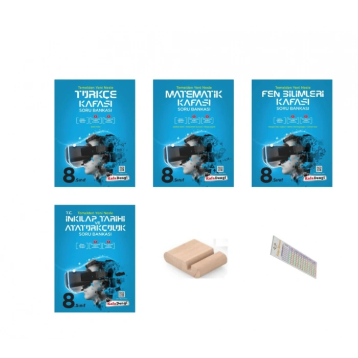8.Sınıf Türkçe Matematik Fen İnkılap Kafası Soru Bankası LGS 2026+Telefon Tutucu