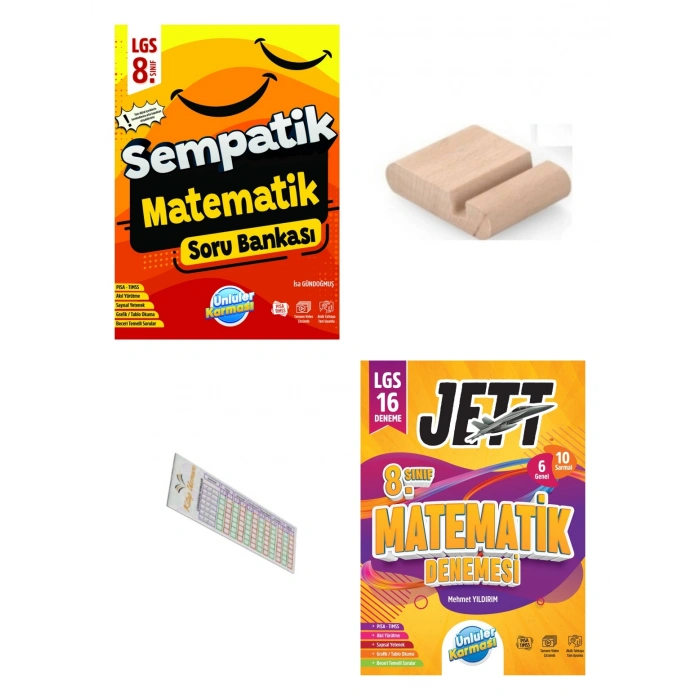 8.Sınıf Jett Matematik 16 lı Branş Deneme-Matematik Soru Bankası LGS 2027+Tlf Tutucu+Çözüm Ayracı