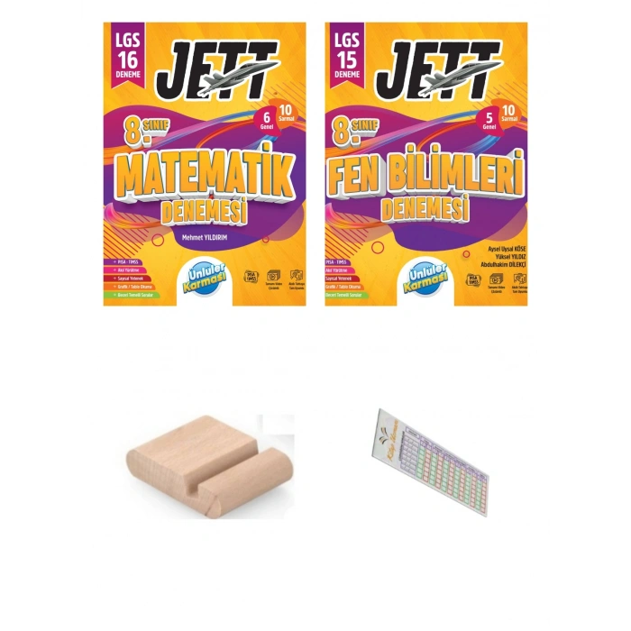 8.Sınıf Jett Fen Bilimleri Matematik 16 lı Branş Deneme LGS 2027+Telefon Tutucu+Çözüm Ayracı