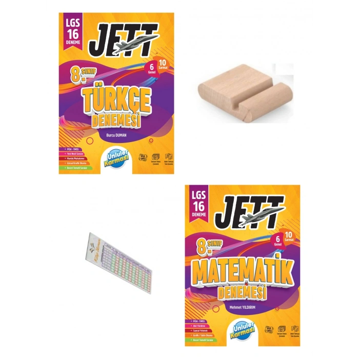 8.Sınıf Jett Matematik Türkçe 16 lı Branş Deneme LGS 2027+Telefon Tutucu+Çözüm Ayracı