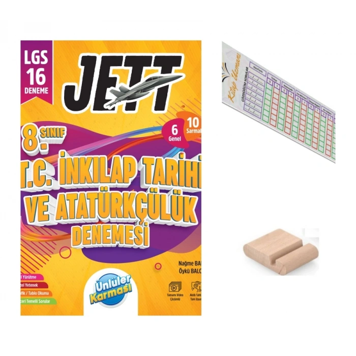 8.Sınıf Jett İnkilap Tarihi 16 lı Branş Deneme LGS 2027+Telefon Tutucu+Çözüm Ayracı