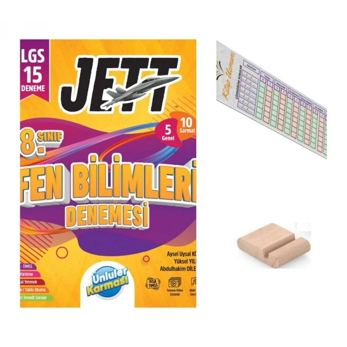 8.Sınıf Jett Fen Bilimleri 16 lı Branş Deneme LGS 2027+Telefon Tutucu+Çözüm Ayracı