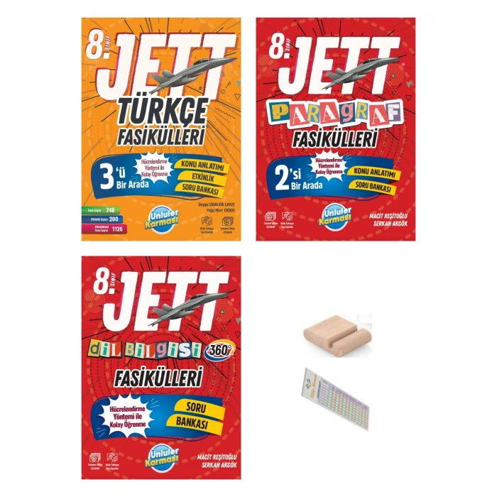 8.Sınıf Jett Türkçe Paragraf Dilbilgisi Set Fasikülleri LGS 2027+Telefon Tutucu+Çözüm Ayracı