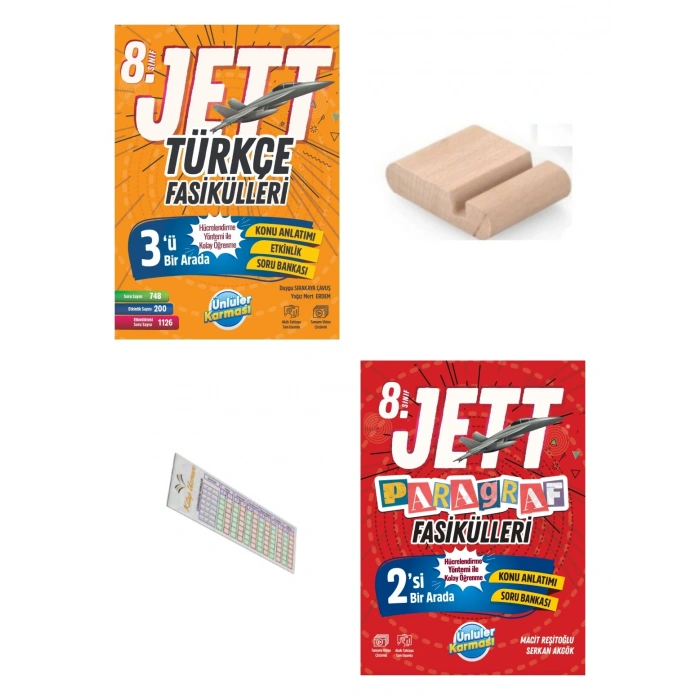 8.Sınıf Jett Paragraf Türkçe Set Fasikülleri LGS 2027+Telefon Tutucu+Çözüm Ayracı