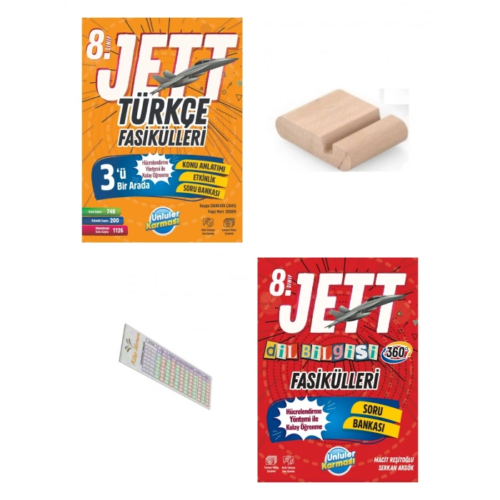 8.Sınıf Jett Türkçe Dilbilgisi Set Fasikülleri LGS 2027+Telefon Tutucu+Çözüm Ayracı