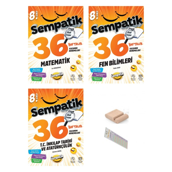 8.Sınıf Sempatik Matematik Fen İnkilap Kazanım Denmeleri LGS 2027+Telefon Tutucu+Çözüm Ayracı