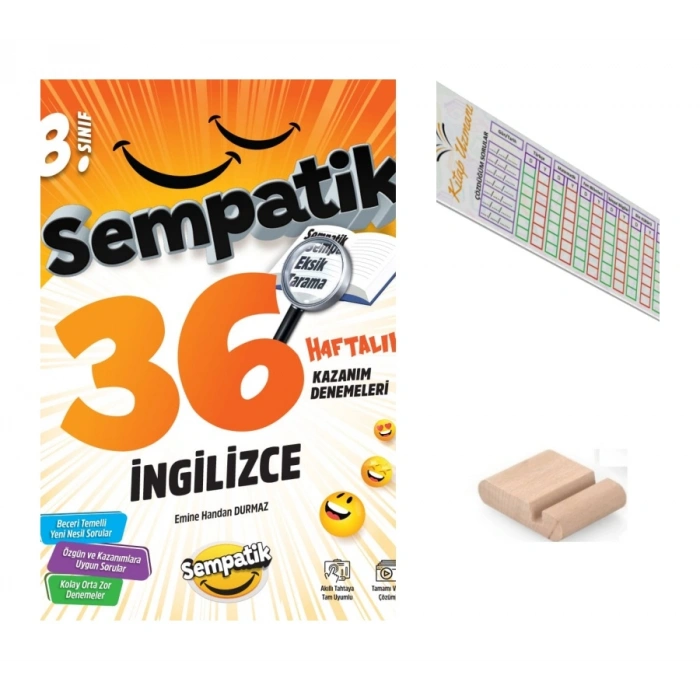 8.Sınıf Sempatik İngilizce Kazanım Denmeleri LGS 2027+Telefon Tutucu+Çözüm Ayracı