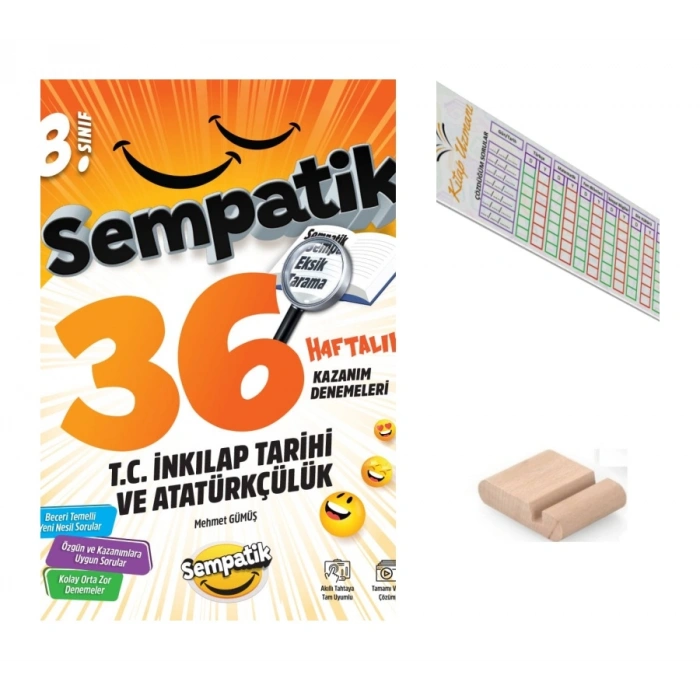 8.Sınıf Sempatik İnkilap Tarihi Kazanım Denmeleri LGS 2027+Telefon Tutucu+Çözüm Ayracı