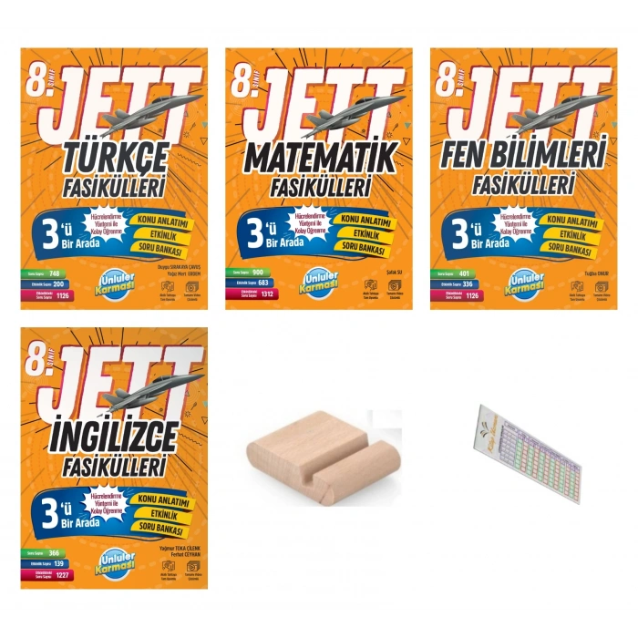 8.Sınıf Jett Fen Matematik Türkçe İngilizce Fasikül LGS 2027+Tlf Tutucu+Çözüm Ayracı