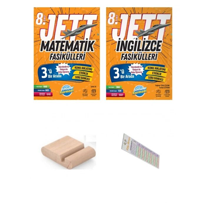8.Sınıf Jett Matematik İngilizce Fasikülleri LGS 2027+Telefon Tutucu+Çözüm Ayracı