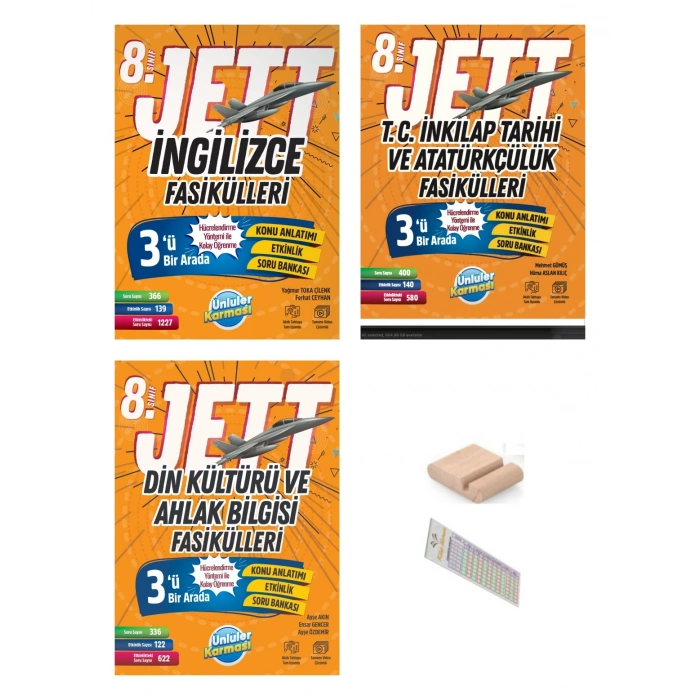 8.Sınıf Jett İngilizce İnkilap Din Fasikülleri LGS 2027+Telefon Tutucu+Çözüm Ayracı