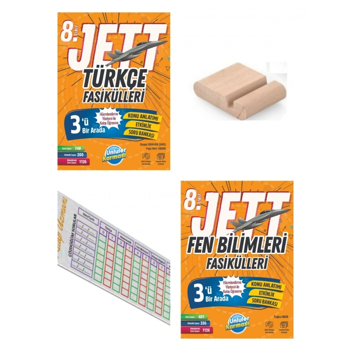 8.Sınıf Jett Fen Bilimleri Türkçe Fasikülleri LGS 2027+Telefon Tutucu+Çözüm Ayracı