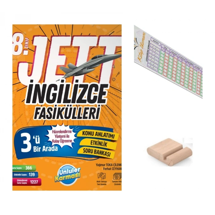 8.Sınıf Jett İngilizce Fasikülleri LGS 2027+Telefon Tutucu+Çözüm Ayracı