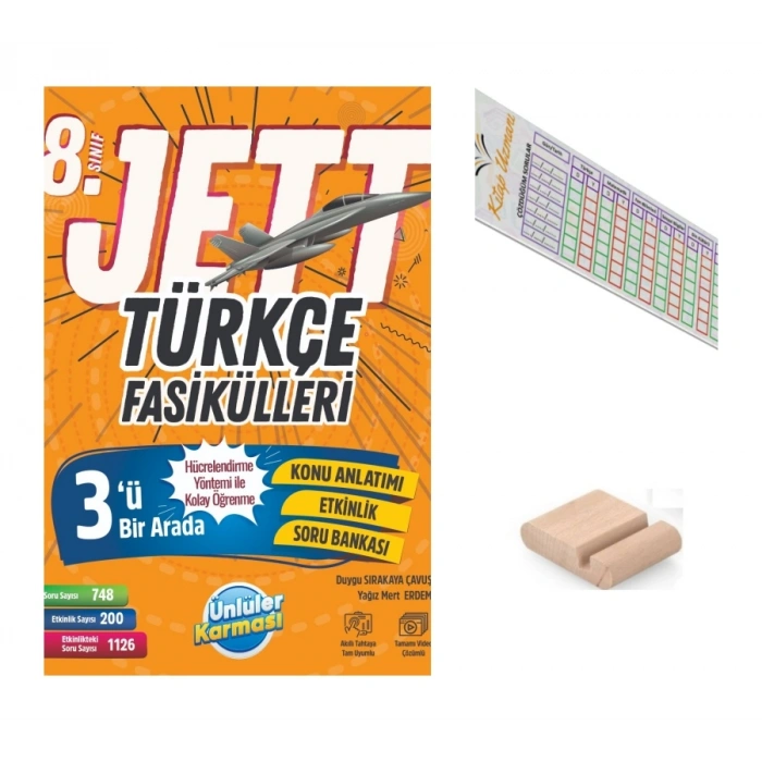 8.Sınıf Jett Türkçe Fasikülleri LGS 2027+Telefon Tutucu+Çözüm Ayracı