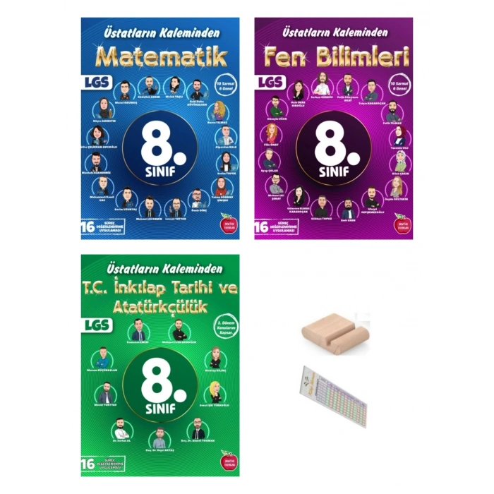 8.Sınıf ÜSTADLARIN KALEMİNDEN Matematik Fen İnkilap 16 Süreç Değerlendirme LGS 2027+Tlf Tutucu