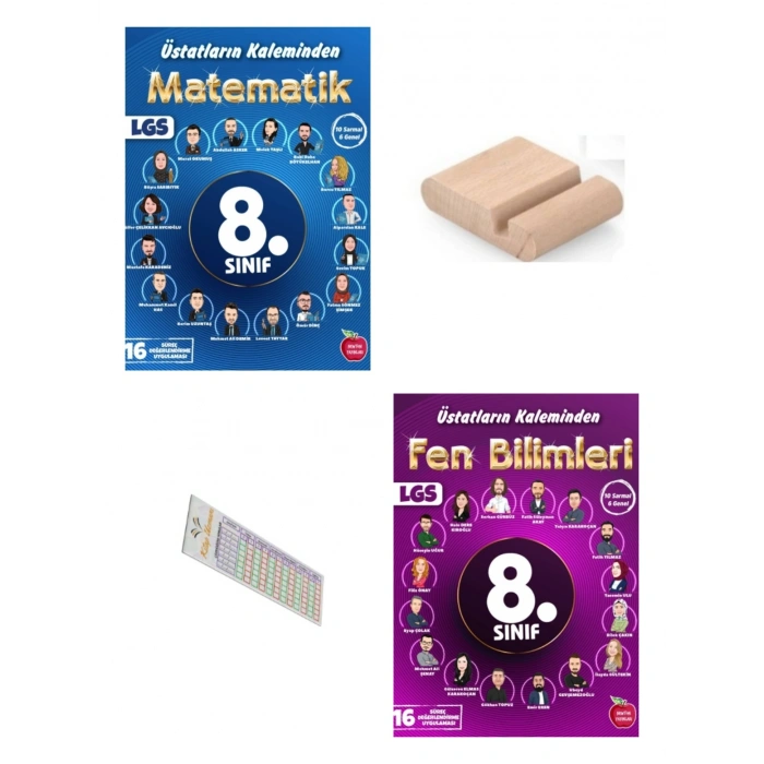 8.Sınıf ÜSTADLARIN KALEMİNDEN Matematik Fen 16 Süreç Değerlendirme LGS 2027+Çözüm Ayr+Telefon Tutucu