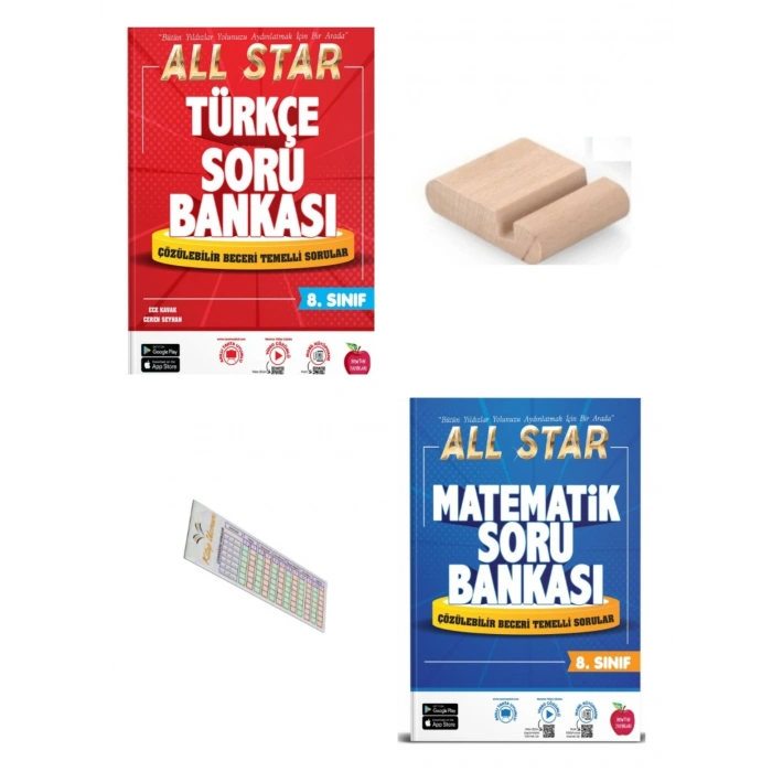 8.Sınıf ALL STAR Matematik Türkçe Soru Bankası LGS 2027 +Çözüm Ayracı+Telefon Tutucu